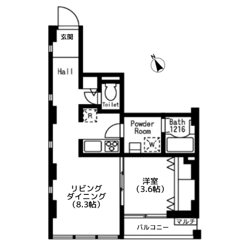 プライムアーバン目黒三田 - 間取り図
