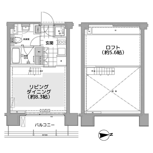 プライムアーバン芝浦LOFT - 間取り図