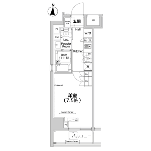 プラウドフラット錦糸町 - 間取り図