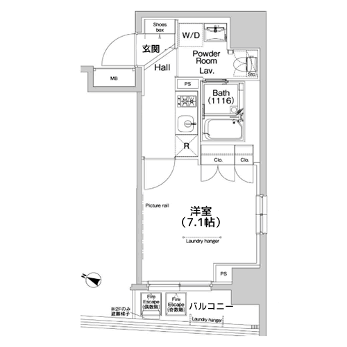 プラウドフラット三越前 - 間取り図