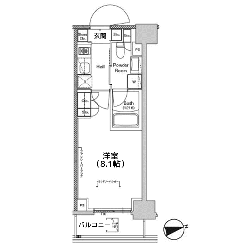 プラウドフラット門前仲町V - 間取り図