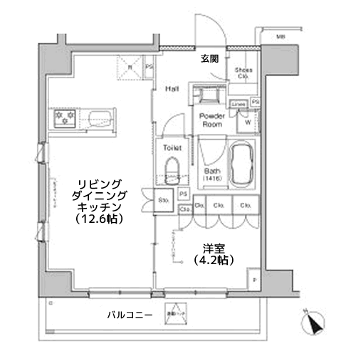 プラウドフラット渋谷富ヶ谷 - 間取り図