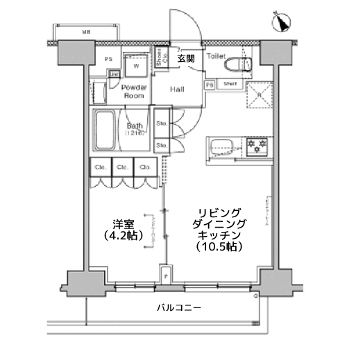 プラウドフラット渋谷富ヶ谷 - 間取り図
