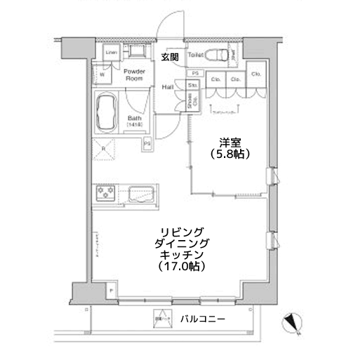 プラウドフラット渋谷富ヶ谷 - 間取り図