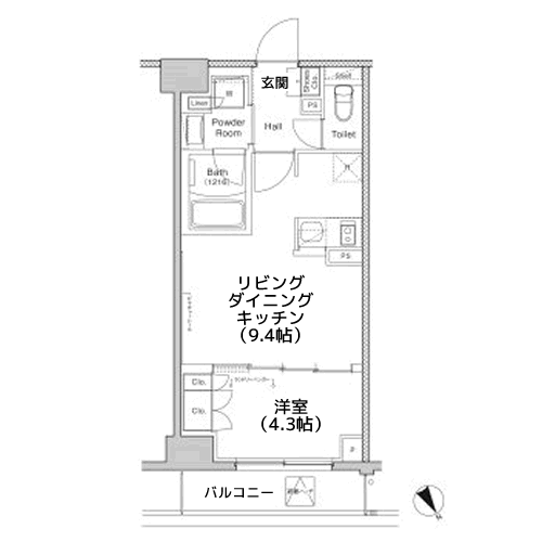 プラウドフラット渋谷富ヶ谷 - 間取り図