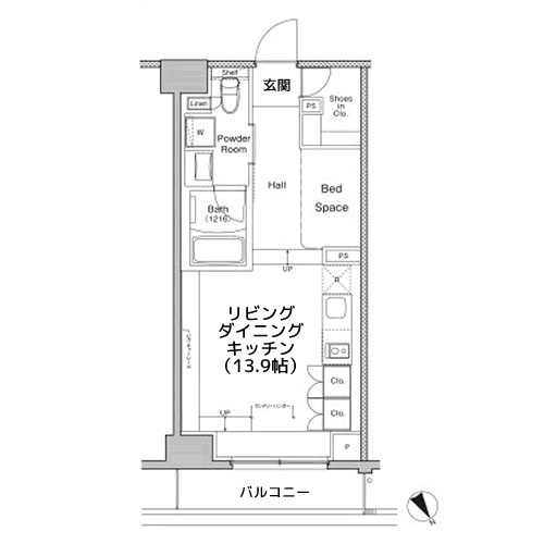 プラウドフラット渋谷富ヶ谷 - 間取り図