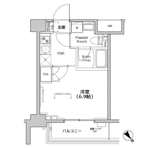 プラウドフラット戸越公園 - 間取り図