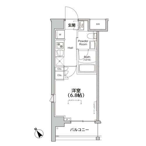 プラウドフラット戸越公園 - 間取り図