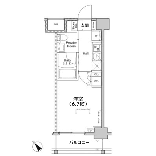 プラウドフラット戸越公園 - 間取り図