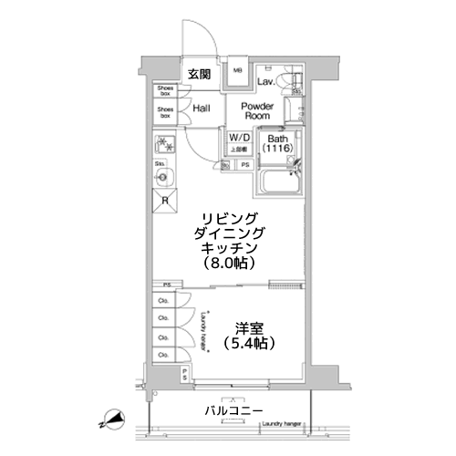 プラウドフラット代々木八幡 - 間取り図