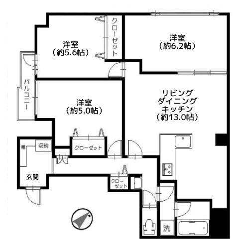 クーネル目黒南 - 間取り図