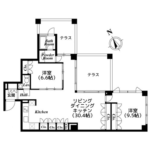 レジデンスQiz広尾 - 間取り図