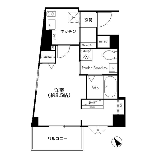レジディア恵比寿 - 間取り図