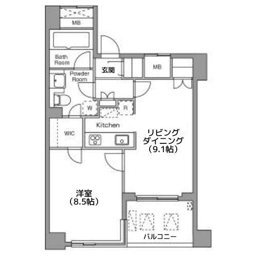 レジディア恵比寿南 - 間取り図