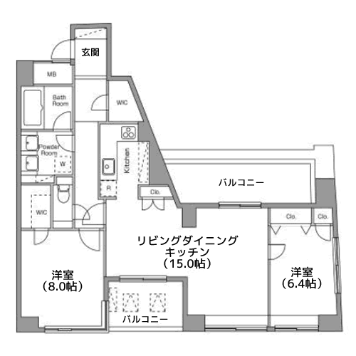 レジディア恵比寿南 - 間取り図