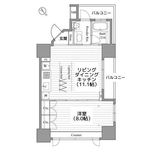 レジディア東銀座 - 間取り図