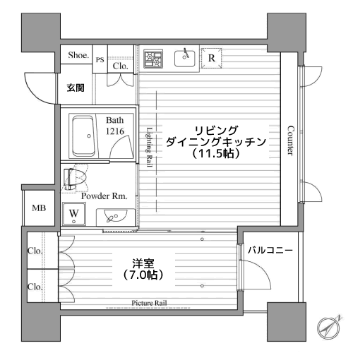 レジディア東銀座 - 間取り図