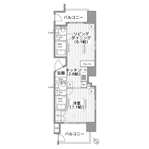 レジディア東銀座 - 間取り図