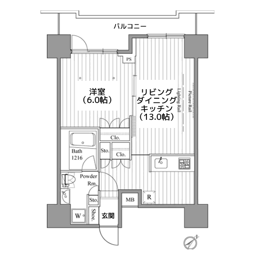 レジディア東銀座 - 間取り図