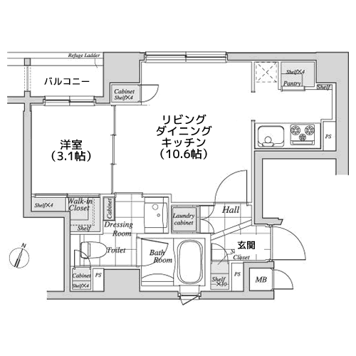 レジディア神田 - 間取り図