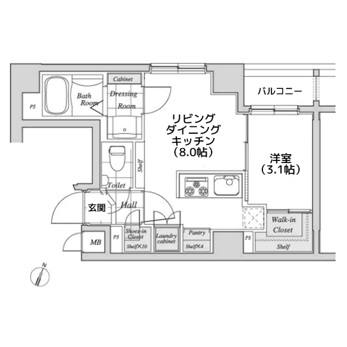 レジディア神田 - 間取り図