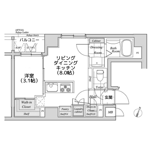 レジディア神田 - 間取り図