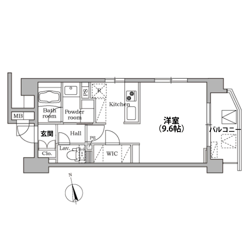 レジディア大井町Ⅱ - Bタイプ・間取り図