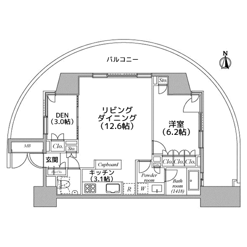 レジディア芝浦KAIGAN - 間取り図