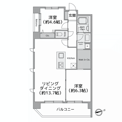 レジディア祐天寺 - 間取り図