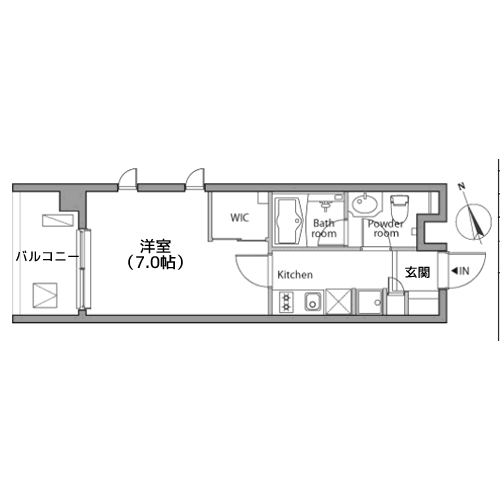レジディア祐天寺 - 間取り図