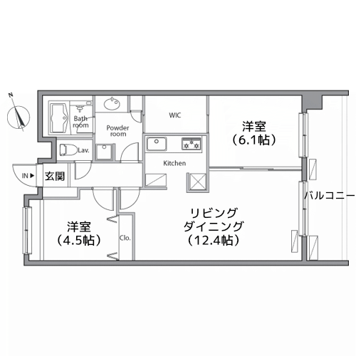レジディア祐天寺 - 間取り図