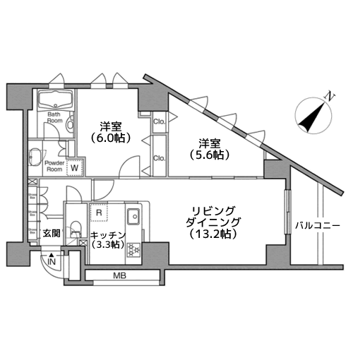 レジディアタワー中目黒 - 間取り図