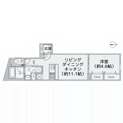 Reve Residence 高輪 - 間取り図