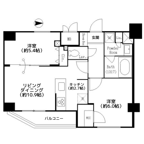 KDXレジデンス両国 - 間取り図