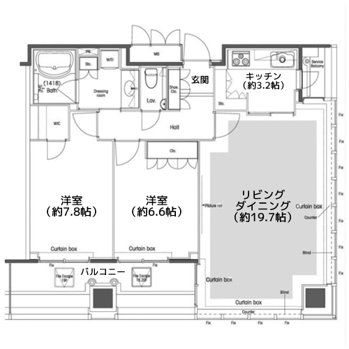 品川グラスレジデンス - 間取り図