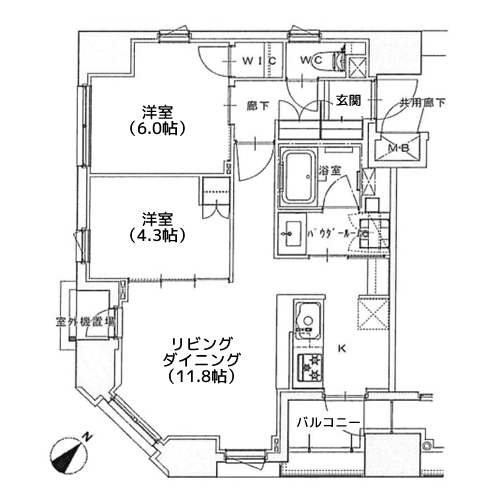 正金アパートメント入船 - 間取り図