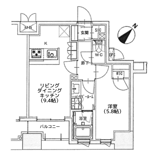正金アパートメント入船 - 間取り図