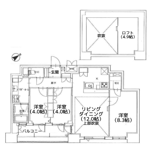 正金アパートメント入船 - 間取り図