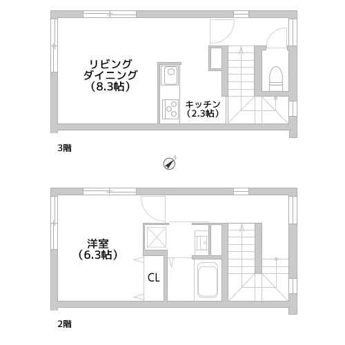 スカイレジデンス中目黒 - 間取り図