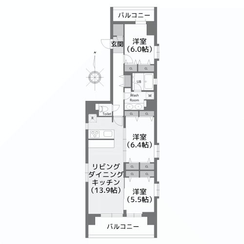 スプランディッド品川DUE - 間取り図
