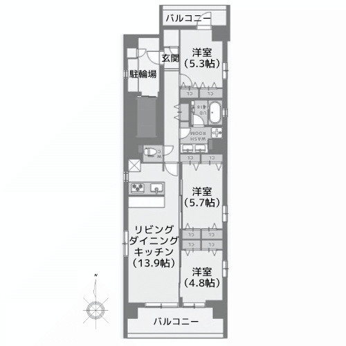 スプランディッド品川DUE - 間取り図
