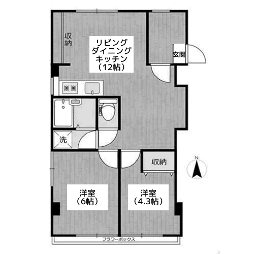 サンライズマンション - 間取り図