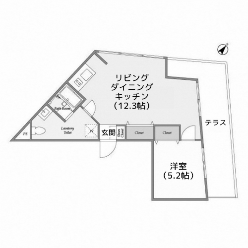 The Con-Tour Hatanodai - 間取り図