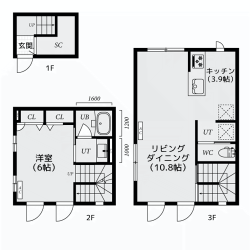Ti Hus中延 - 間取り図