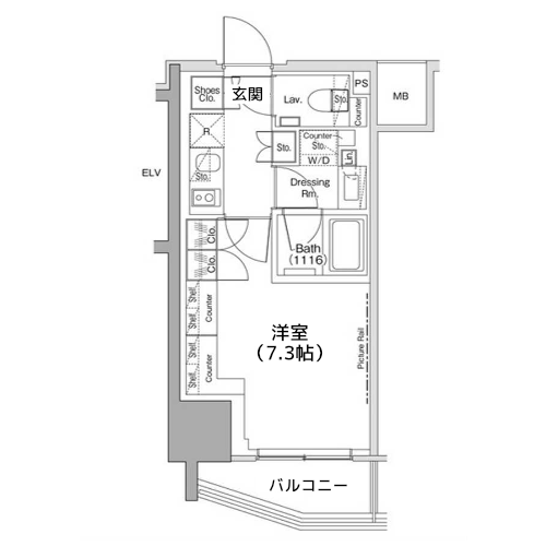 ザ・パークハビオ荏原中延駅前 - 間取り図