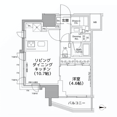 ザ・パークハビオ荏原中延駅前 - 間取り図