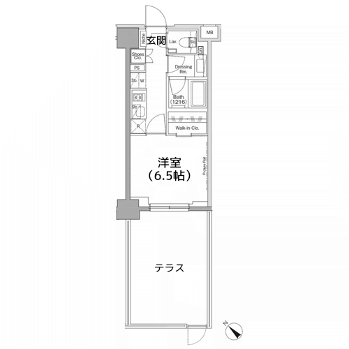 ザ・パークハビオ月島フロント - Dタイプ間取り図