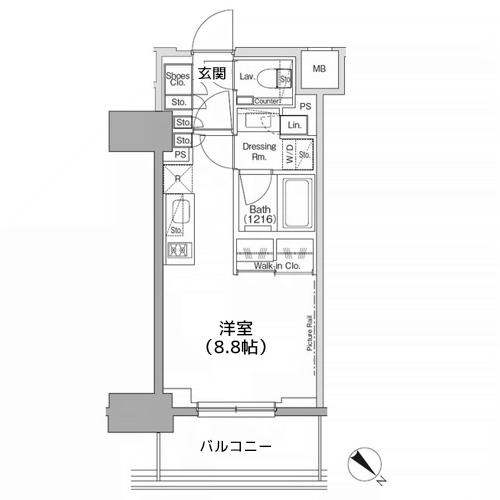 ザ・パークハビオ月島フロント - 間取り図