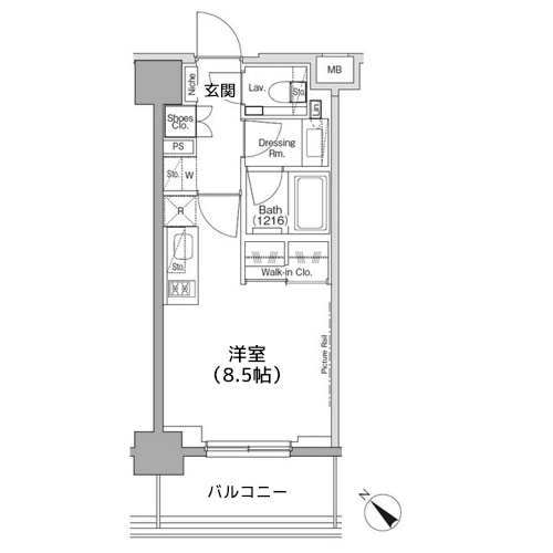 ザ・パークハビオ月島フロント - 間取り図