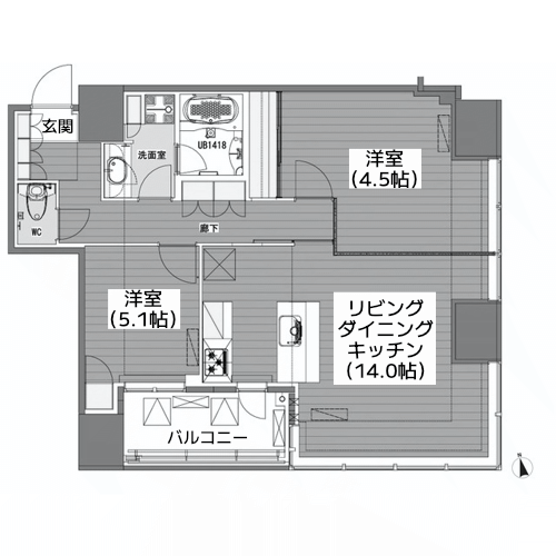 White Tower Hamamatsucho - 間取り図